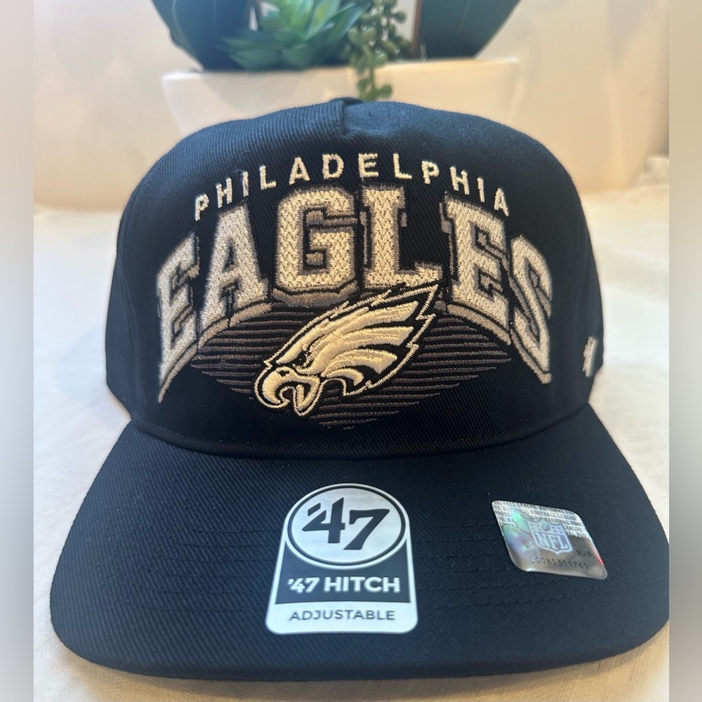 '47 Philadelphia Eagles Black and White Snapback Hat